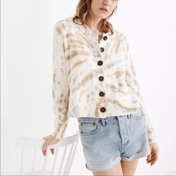 Madewell Broadway Tye Dye Button Up Cardigan - Picture 1 of 8
